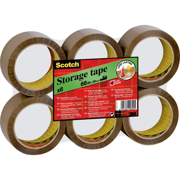 3M Scotch Packtejp 50 mm, akryl, low noise, brun