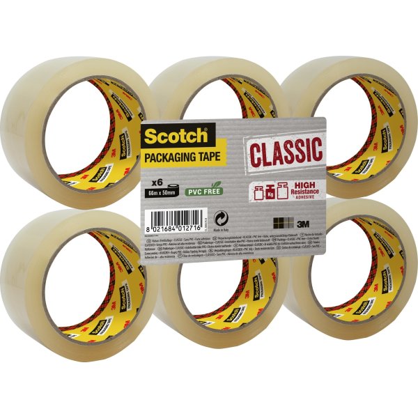 3M Scotch Packtejp 50 mm, PP, klar