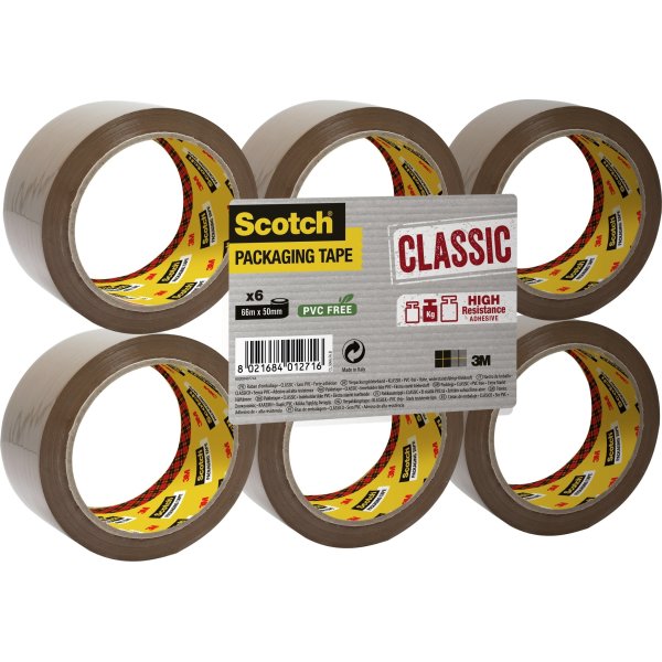 3M Scotch Packtejp 50 mm, PP, brun