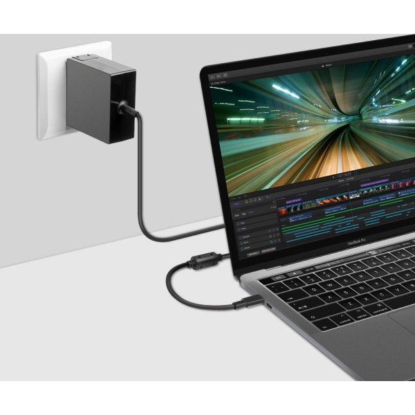 MicroBattery USB-C strømadapter, sort, 45W