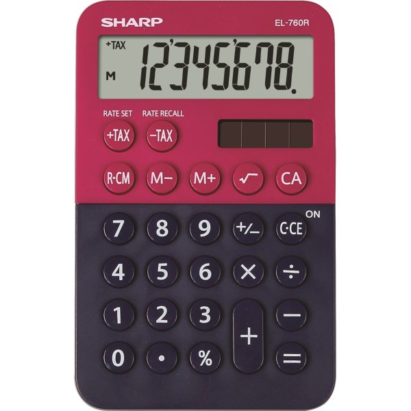 Sharp EL-760R lommeregner, mørkeblå/bordeaux