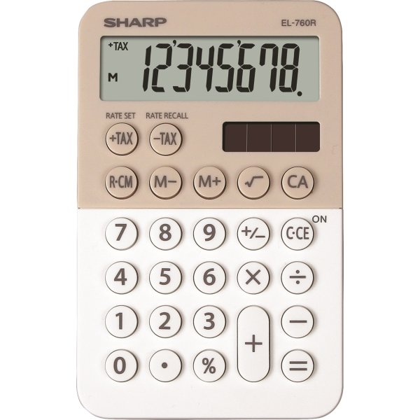 Sharp EL-760R kalkylator, vit/cappuccino