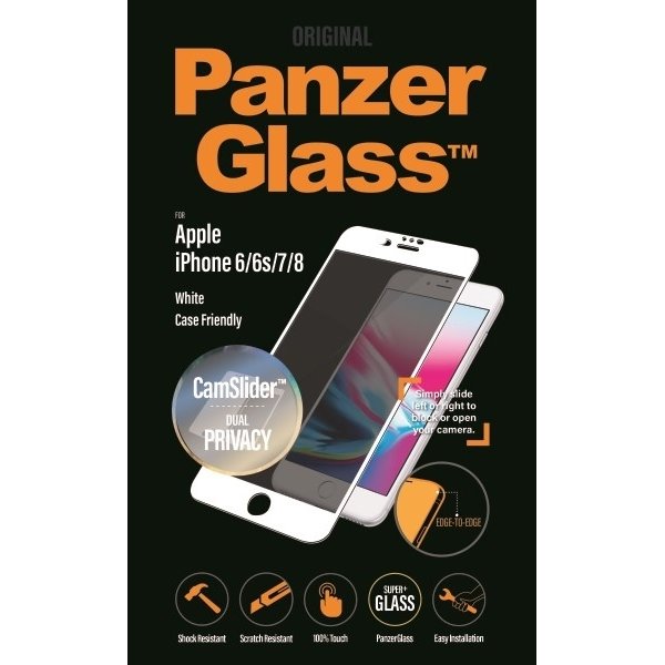PanzerGlass CamSlider til iPhone 8/7/6s/6, hvid