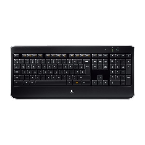 Logitech K800 Illuminated Wireless Keyboard, sort