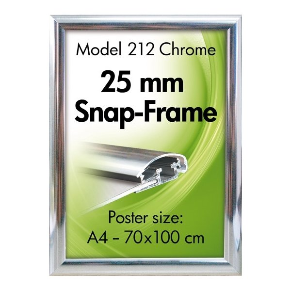 Alu Plakatramme, Snap-frame, 50 x 70 cm, Krom