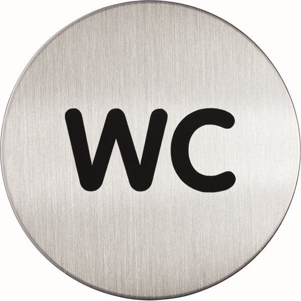 Durable skylt, rund, WC