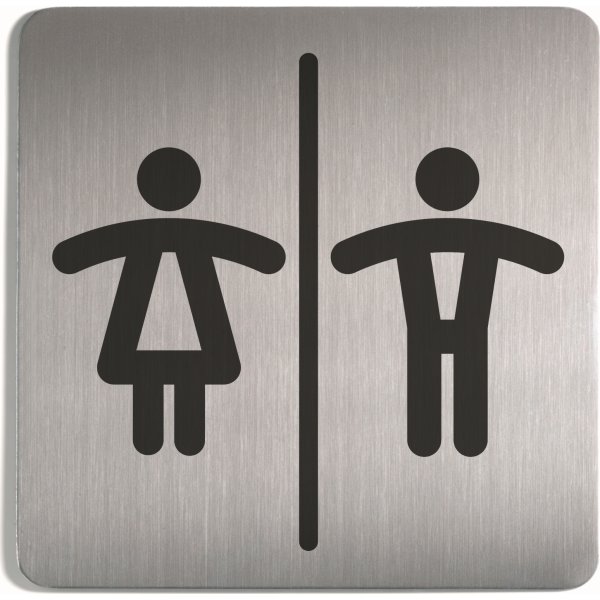 Durable pictogram WC herre/dame, 150x150mm stål
