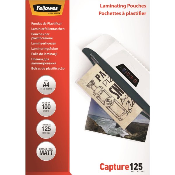 Lamineringsfickor Fellowes Capture A4 125 micron