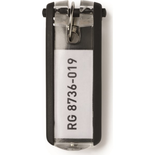 Durable Key Clip nyckelring/bricka, 6 st, svart