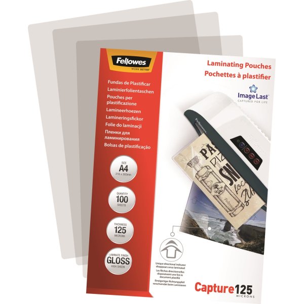 Lamineringsfickor Fellowes Capture A4 125mic Gloss