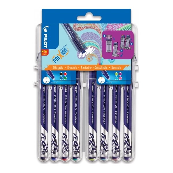 Fiberpenna Pilot FriXion Fineliner F 8 färger