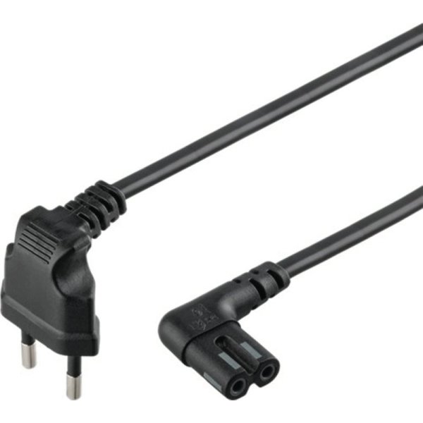 Qnect strømkabel euro til 2-pin C7, 3m, sort