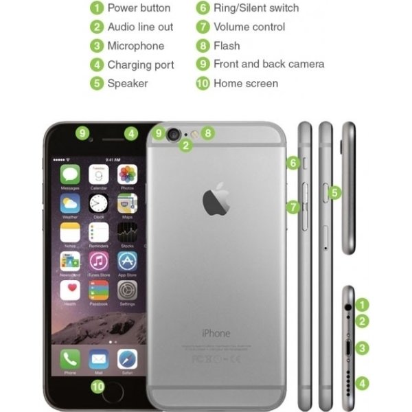 Brugt Apple iPhone 6S, 128GB, Space Grey, (B)