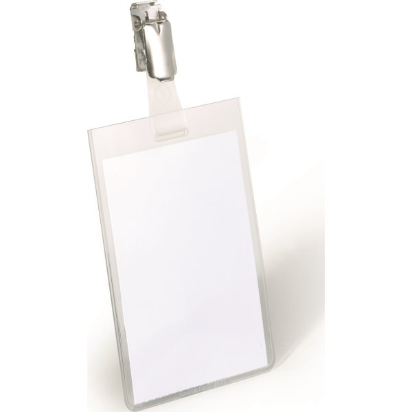 Durable Namnskylt med klämma 90x60 mm, 25 st.