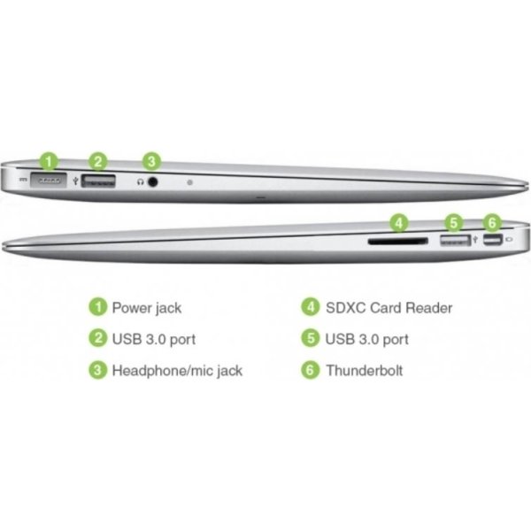Brugt Apple Macbook Air 13,3", 128GB, sølv (B)