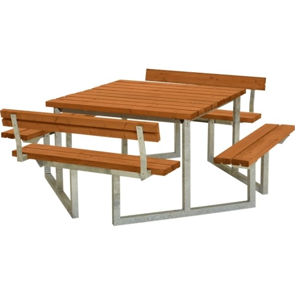 Plus Twist bord/bænkesæt, m/2 Ryglæn, Teak, 204 cm