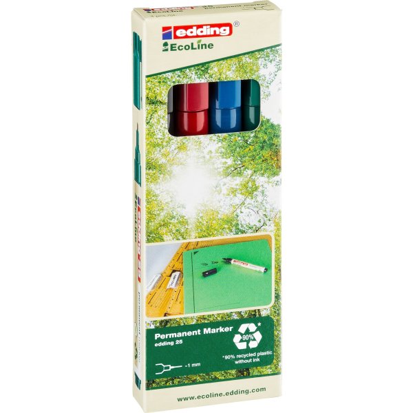 Märkpenna Edding 25 Ecoline Permanent 4 färger