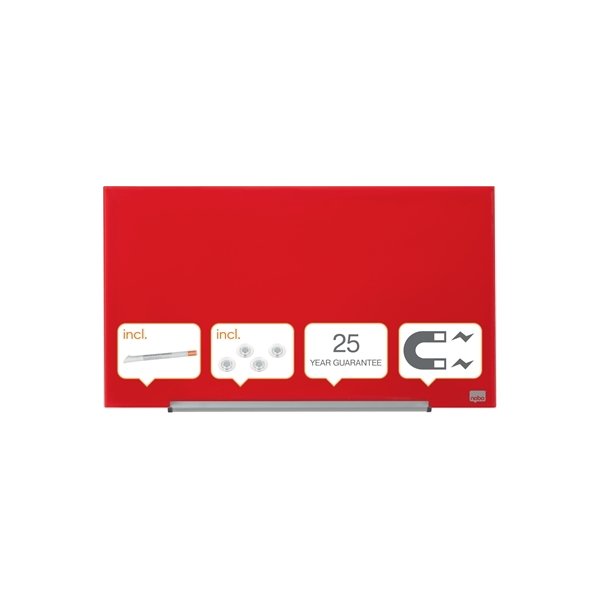 Whiteboard Nobo Diamond Glas Röd 38,1x67,7 cm