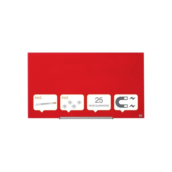 Whiteboard Nobo Diamond Glas Röd 55,9x99,3 cm