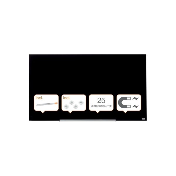 Whiteboard Nobo Diamond Glas Svart 71,1x126 cm