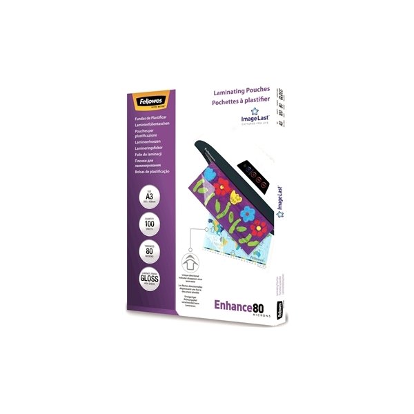 Lamineringsfickor Fellowes Enhance 80mic A3 Gloss