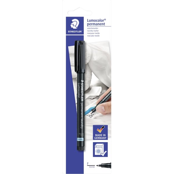 Staedtler Lumocolor laundry marker, 0,6 mm, sort