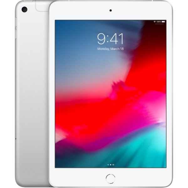 Apple iPad Mini, 64 GB, Wi-Fi + Cellular, Sølv