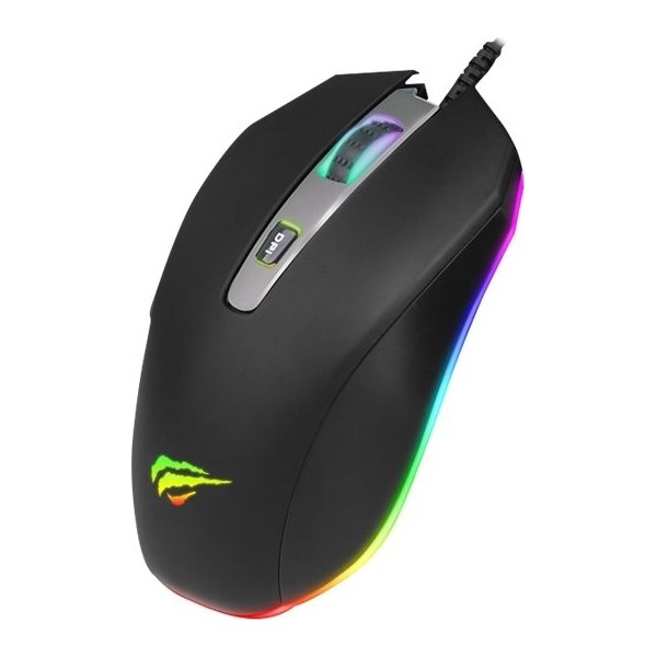Havit MS837 RGB gaming mus, sort