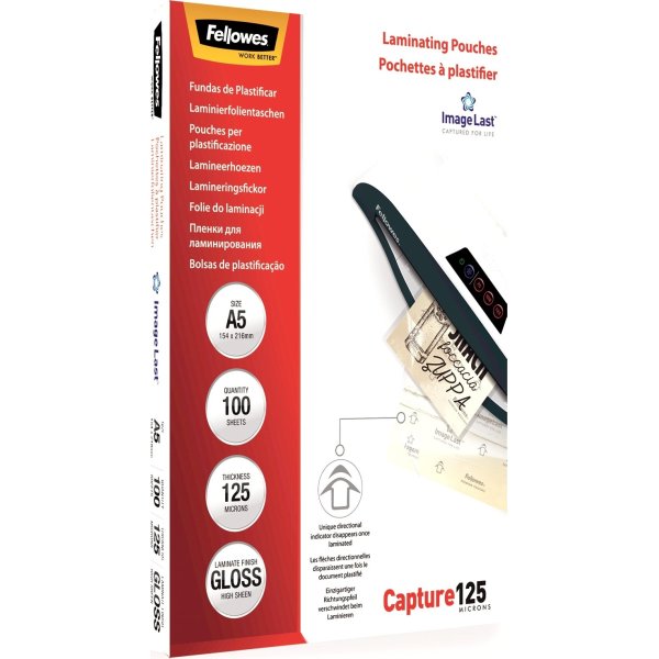 Lamineringsfickor Fellowes A5 125 micron