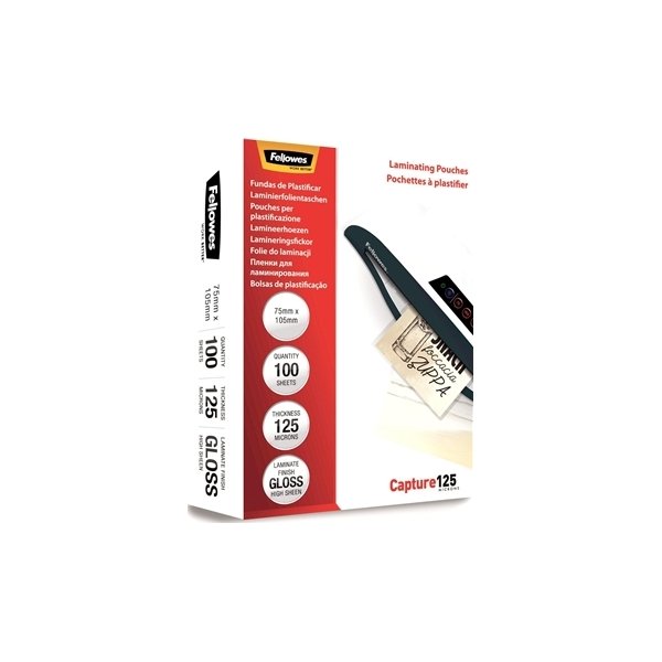 Lamineringsfickor Fellowes Capture 125mic 75x105mm