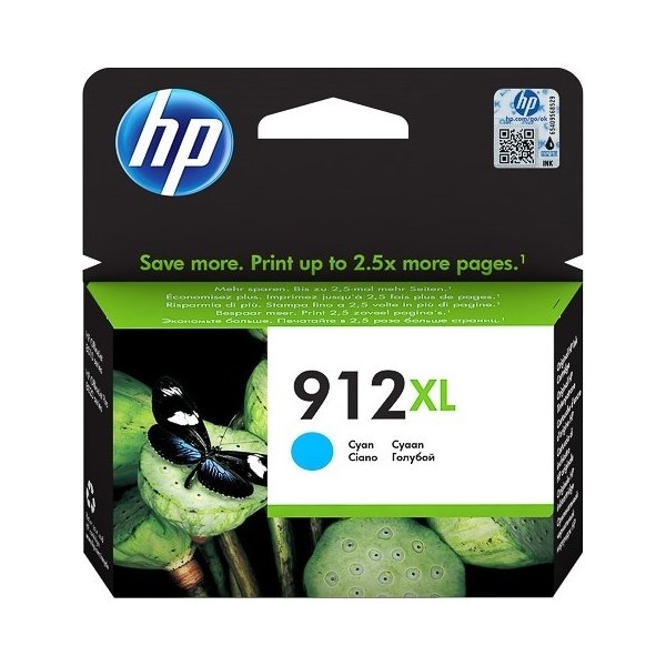HP 912XL High Yield cyan blækpatron, bliser, 825s