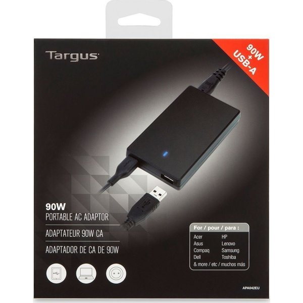 Targus AC kompakt opladeradapter til pc, 90W