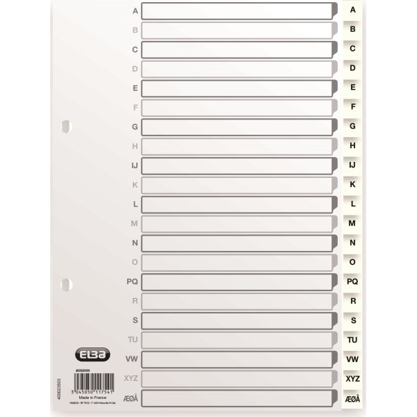 Elba register A5, A-Ö, vit