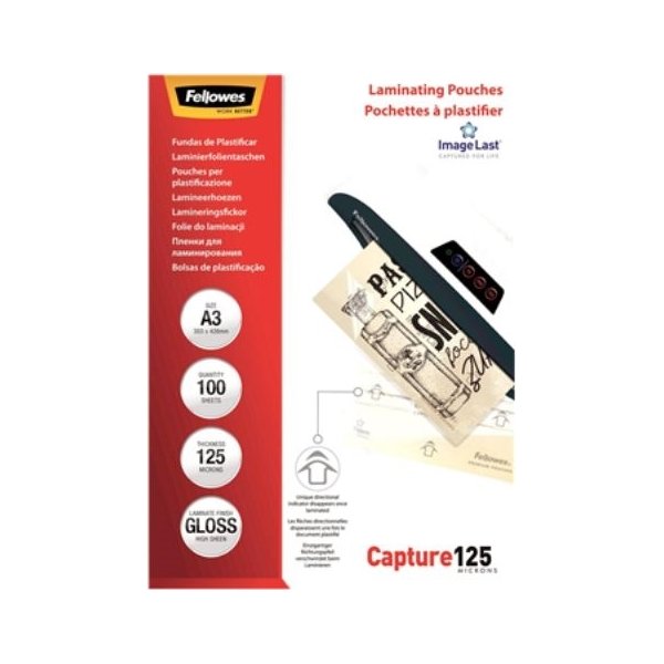 Lamineringsfickor Fellowes Capture 125 micron A3