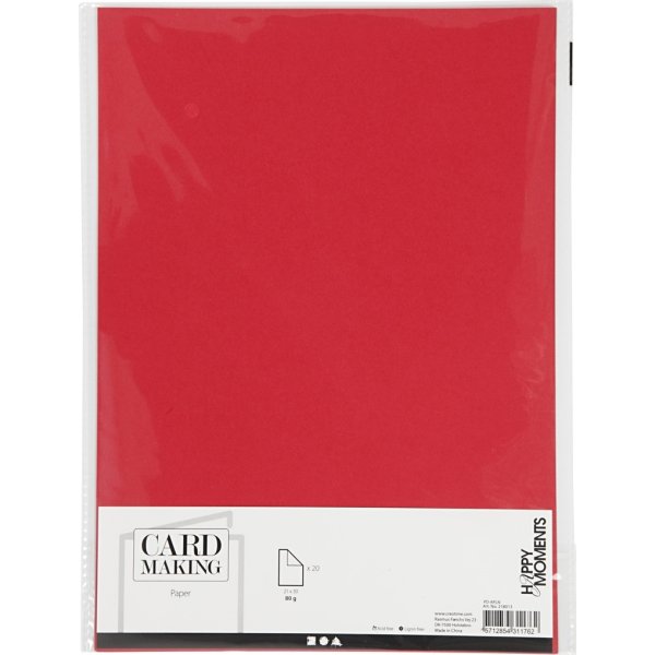 Papper Happy Moments A4 70 g 20 ark Röd