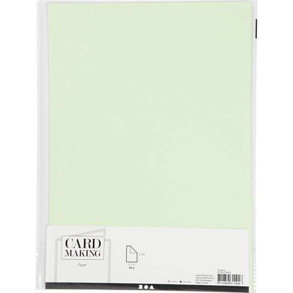 Papper Happy Moments A4 70 g 20 ark Ljusgrön