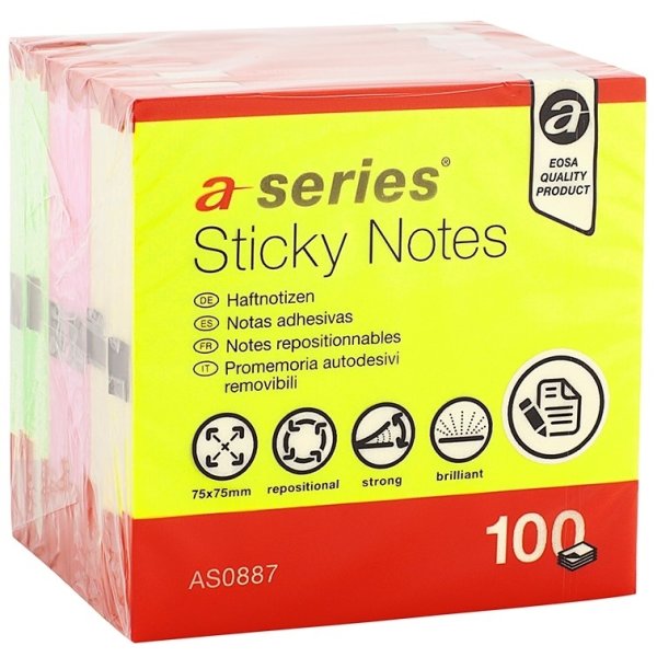 Sticky notes a-series 75x75 mm Mix