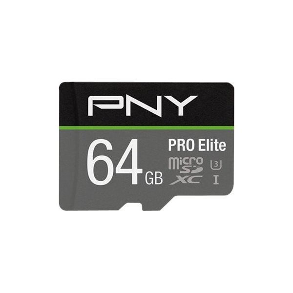 PNY MicroSDXC 4K Pro Elite 64GB Class 10 m/adapter