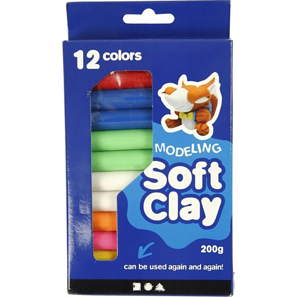 Modellera Soft Clay 200g Blandade Färger