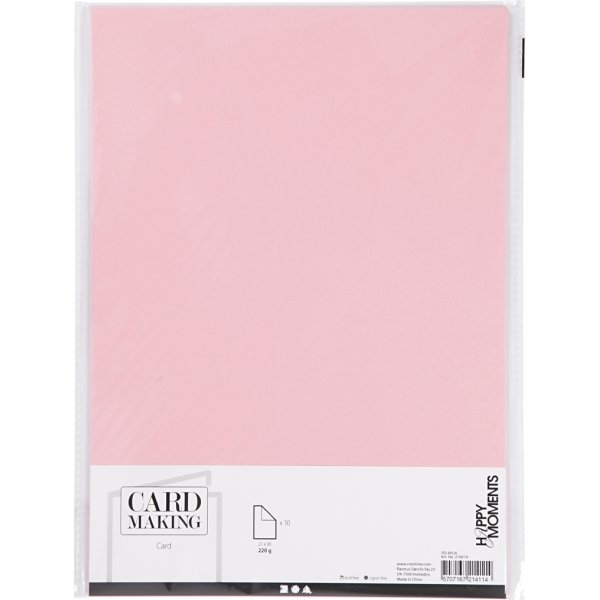 Kartong Happy Moments A4 220 g 10 ark Rosa