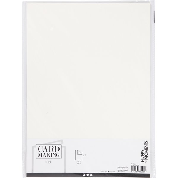 Kartong Happy Moments A4 220 g 10 ark Råvit