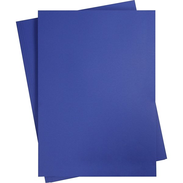 Karton, A2, 180g, 10 ark, kongeblå