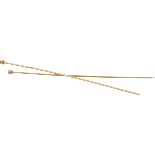 Strikkepinde, nr. 3,5, L: 35 cm, bambus