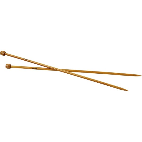 Sticknålar nr 6, L 35 cm, bambu