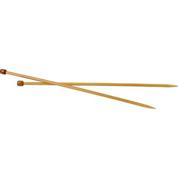 Sticknålar nr 6.5, L 35 cm, bambu