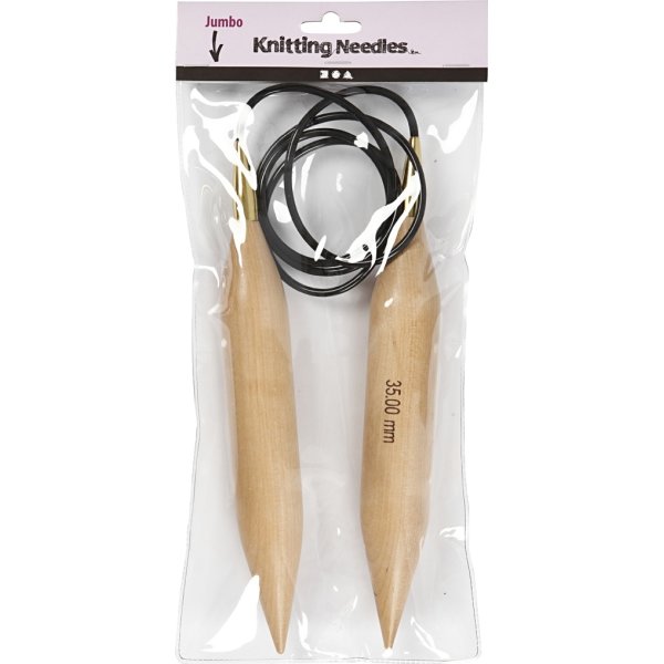 Rundstickor 35 L 150 cm, lackerat trä