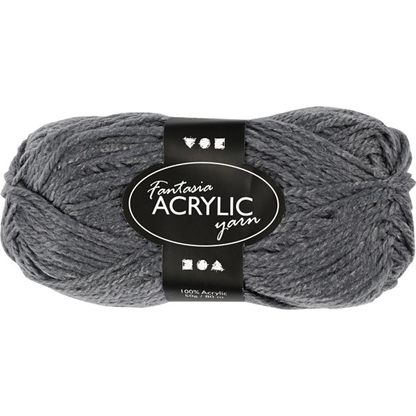 Akrylgarn Fantasia 50g grått