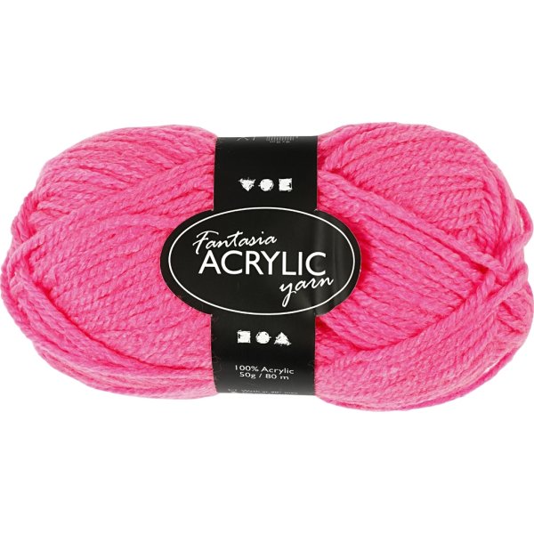 Akrylgarn Fantasia 50g neonrosa