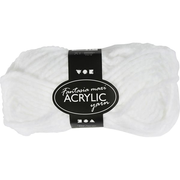 Akrylgarn Maxi Fantasia 50g vit