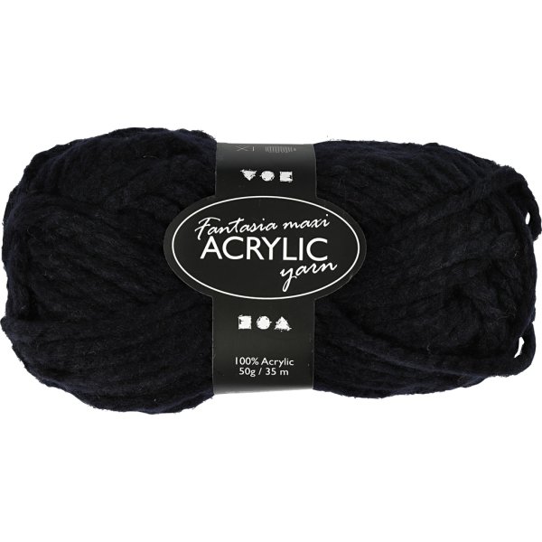 Akrylgarn Fantasia Maxi 50g svart